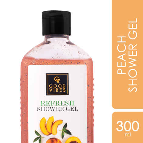 Buy Good Vibes Peach Refresh Shower Gel | (Body Wash) Hydrating, Moisturizing (300 ml) - Purplle