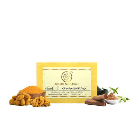 Buy Khadi Natural Chandan Haldi Handmade Soap| Soft & Supple Skin - (125 gm) - Purplle