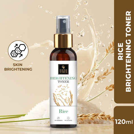 Buy Good Vibes Rice Brightening Toner | Pore Minimizing, Hydrating | With Cucumber | No Alcohol, No Parabens, No Sulphates, No Mineral Oil (120 ml) - Purplle