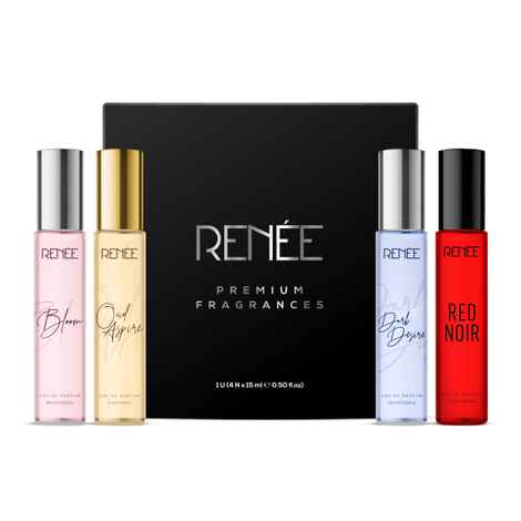 RENEE Women's Premium Perfume Gift Set Combo Pack of 4 Eau De Parfum - 15 ml each, Travel-size Bottles, Long Lasting Scents of Floral, Fruity & Spicy Notes