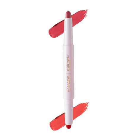 Buy MARS Double Trouble 2-in-1 Retractable Lip Crayon | Long Lasting | Matte finish | Smudge proof & Kiss Proof Lipstick for Women (4 gm) (01-Flamingo-Ferrari) - Purplle