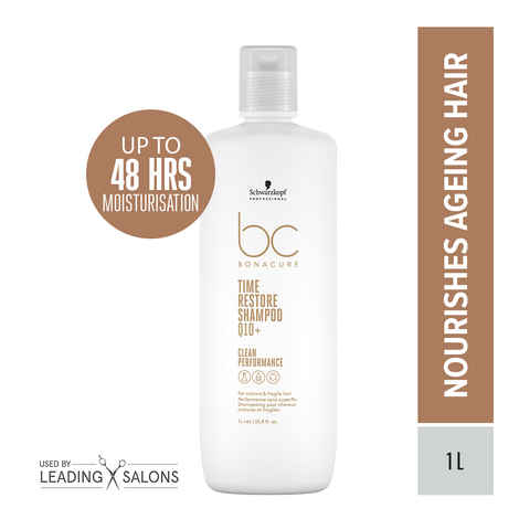 Buy Schwarzkopf Professional Bonacure Q10 Time Restore Shampoo | For Mature Hair | 1000 ml - Purplle