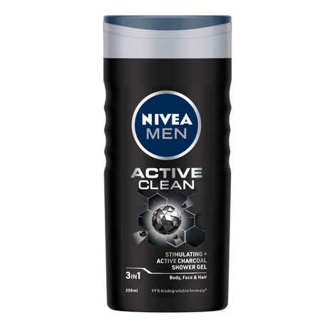 NIVEA MEN Shower Gel Active Clean Body Wash Men 250 ml