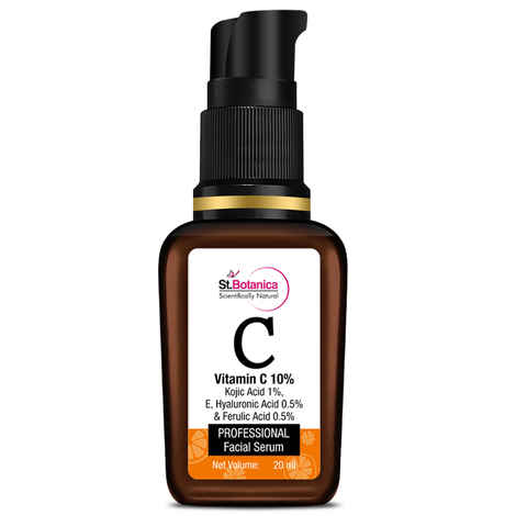 Buy St.Botanica Vitamin C 10%, E & Hyaluronic Acid 0.5 % + Kojic Acid 1% + Ferulic Acid 0.5% Face Serum for Boosting Natural Glow with Stable Vitamin C, 20 ml - Purplle