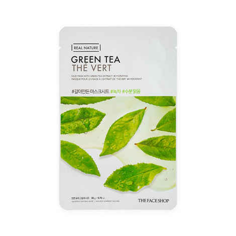 Buy The Face Shop Real Nature Green Tea Face Mask (Sheet Mask 20 gm) - Purplle