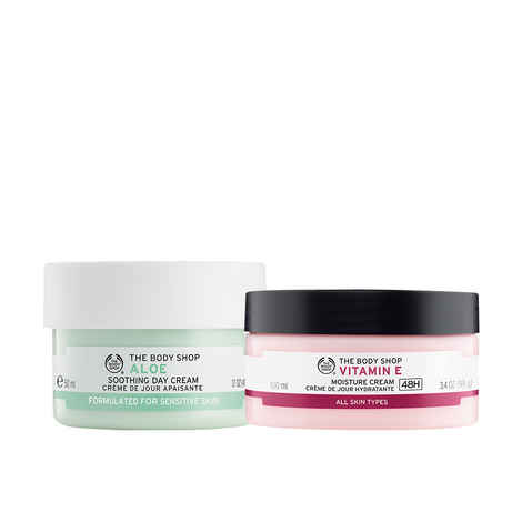 Buy The Body Shop Day Cream Combo | Aloe Soothing Day Cream & Vitamin E Moisture Cream - Purplle