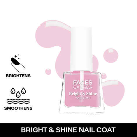 FACES CANADA Bright & Shine Nail Coat, 5 ml | Protects & Strengthens Nails | Camellia Oil & Veg Keratin | Nourishes Cuticles | Brighter Nails | Cruelty-free