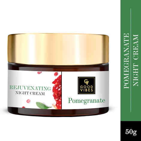 Buy Good Vibes Pomegranate Rejuvenating Night Cream | Lightening, Anti-Ageing | No Parabens, No Sulphates, No Mineral Oil, No Animal Testing (50 g) - Purplle