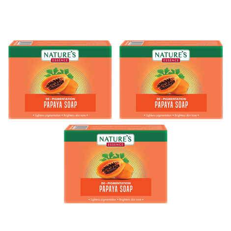 Buy Nature's Essence De-pigmentation Papaya Soap | Soap for Bath, 225gm, Pack of 3 - Purplle