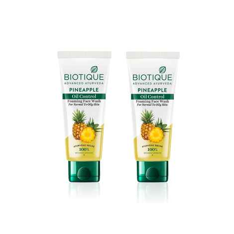 Buy Biotique Bio Pineapple Oil Control Foaming Face Wash (150 ml) - Pack of 2 - Purplle