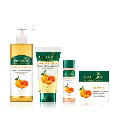 Buy Biotique Vitamin C Skin Care Combo - Face Wash + Toner + Body Wash + Treatment - Purplle