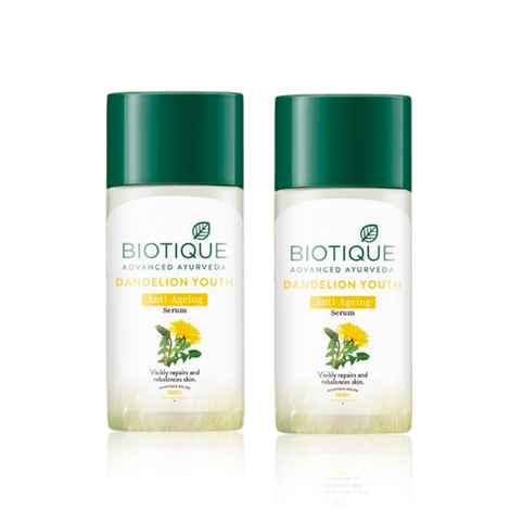 Buy Biotique Bio Dandelion Visibly Ageless Serum (40 ml) - Pack of 2 - Purplle