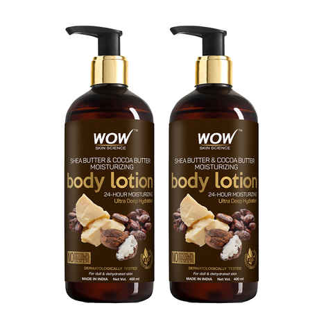 Buy WOW Skin Science Shea Butter & Cocoa Butter Body Lotion For Ultra Deep Hydration - Dull & Dehydrated Skin - 400 ml (Pack of 2) - Purplle