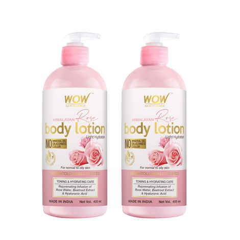 Buy WOW Skin Science Himalayan Rose Body Lotion For Light Hydration - Normal To Oily Skin - with Rose Water, Beetroot Extract - 400mL (Pack of 2) - Purplle