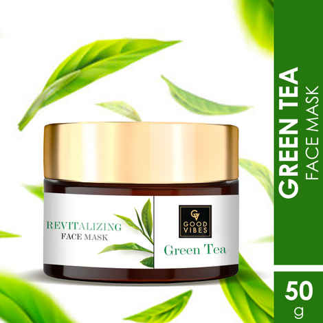 Buy Good Vibes Green Tea Rejuvenating Face Mask | Moisturizing, Cleansing | No Parabens, No Sulphates, No Mineral Oil, No Animal Testing (50 gm) - Purplle
