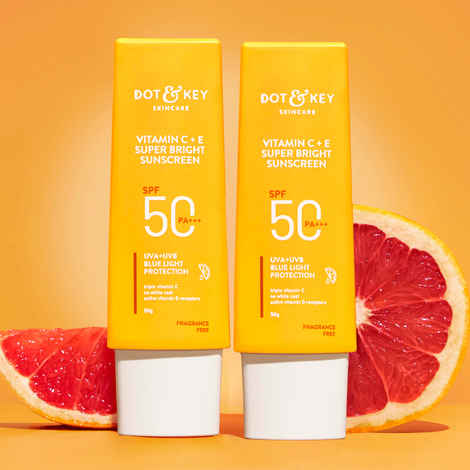 Buy Dot & Key Vitamin C+E Super Bright Sunscreen, SPF 50 PA+++, 50gm - Pack of 2 - Purplle