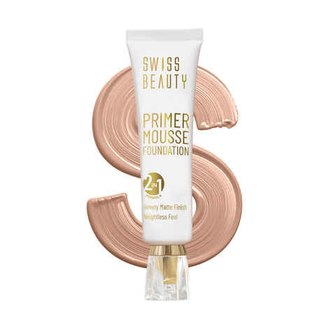 Buy Swiss Beauty Primer Mousse Foundation N5 Medium Beige (30 ml) - Purplle