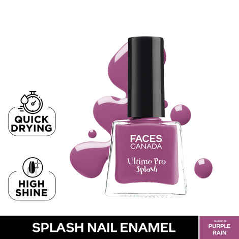 Buy FACES CANADA Ultime Pro Splash Mini Nail Enamel - Purple Rain 19 (5 ml) | Quick Drying | Glossy Finish | Long Lasting | No Chip Formula | High Shine Nail Polish For Women | No Harmful Chemicals - Purplle