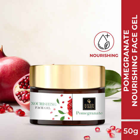 Buy Good Vibes Pomegranate Nourishing Face Gel | Anti-Ageing, Hydrating, Moisturizing | No Parabens, No Sulphates, No Mineral Oil (50 g) - Purplle