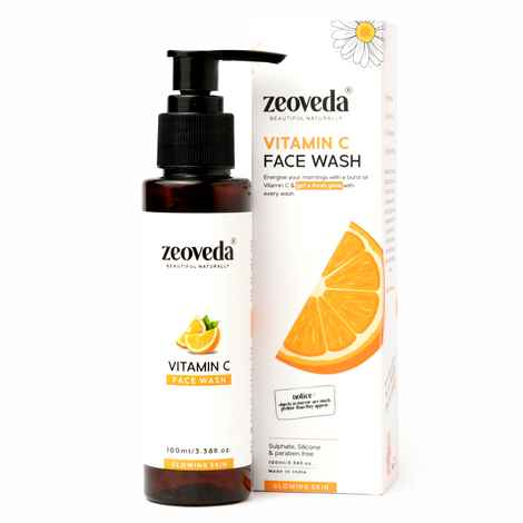 Buy ZEOVEDA Vitamin C Pore Cleansing Face Wash | Acne Face Wash | Oily Skin | Bright, Clear Skin | Face Cleanser for both Men & Women | Parabens & Sulphates Free - 100 ml - Purplle