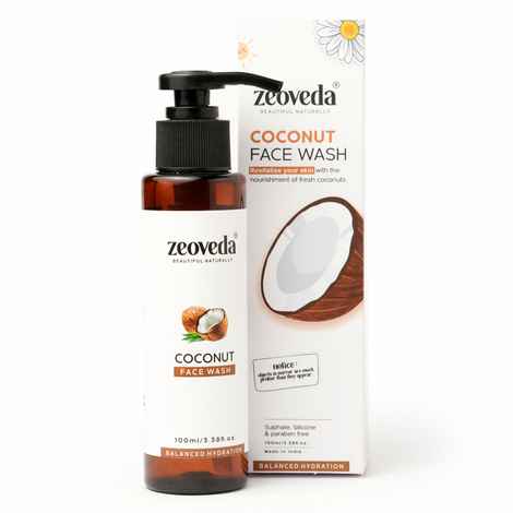 Buy ZEOVEDA Hydrated Coconut Facewash with Coconut Extracts, Coconut Oil, and Coconut Water For Skin Moisturization - 100 ML - Purplle