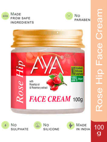 AYA Rosehip Face Cream, 100 gm | No Paraben, No Silicone, No Sulphate