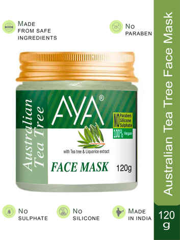 AYA Australian Tea Tree Face Mask, 120 gm | No Paraben, No Silicone, No Sulphate