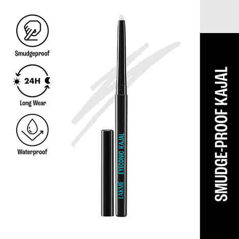 Lakme Eyeconic Kajal, Matte Waterproof Kohl, Smudgeproof Kajal that lasts 24 Hrs - White, 0.35 gm