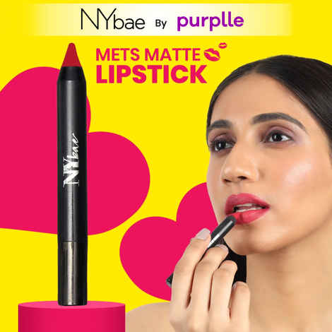 Buy NY Bae Mets Matte Lip Crayon | Creamy Matte Finish | Moisurizing | Satin Texture | Multipurpose Lipstick | Lip & Cheek Crayon | Crowd Pleaser 15 (2.8 gm) - Purplle