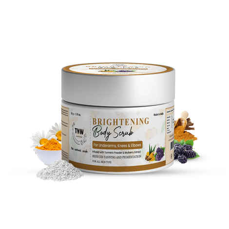 Buy TNW The Natural Wash Brightening Body Scrub With Turmeric Extracts and Mulberry Extracts | For Underarms, Knees, and Elbows | Brightening | Hydrating 50 gm - Purplle
