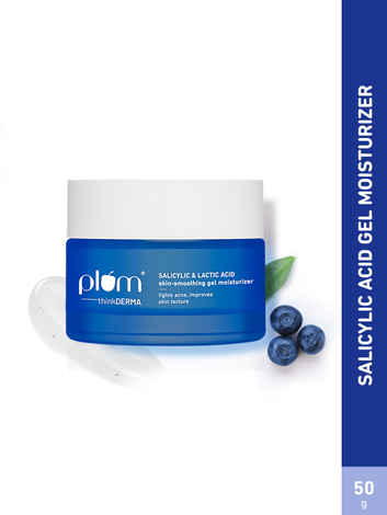 Buy Plum thinkDERMA Salicylic & Lactic Acid Skin-smoothing Gel Moisturizer | Fights Acne | Improves Skin Texture | Hydrates & Smoothens Skin | Lightweight Gel-based | 100% Vegan | 50 gm - Purplle