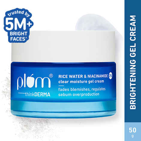 Plum thinkDERMA 2% Niacinamide & Rice Water Clear Moisture Gel Cream |A Fades Blemishes & 100% VeganA | 50 gm