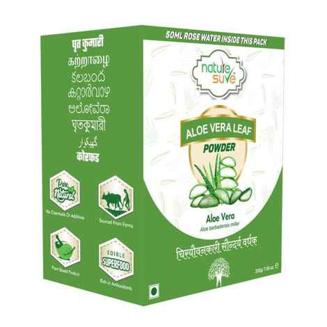 Buy Nature Sure Aloe Vera Leaf Face Pack Powder 200g with Rose Water 50 ml - 1 Pack - Purplle