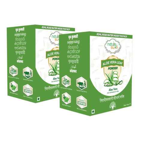 Buy Nature Sure Aloe Vera Leaf Face Pack Powder 200g with Rose Water 50 ml - 2 Packs - Purplle