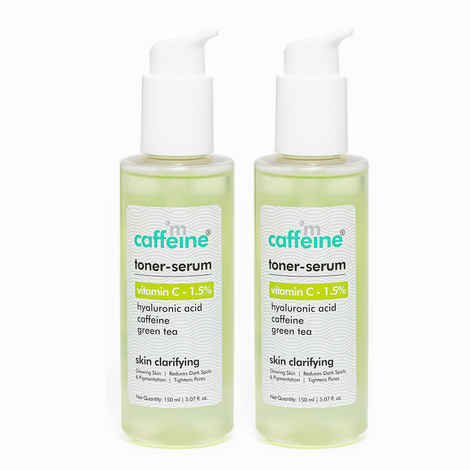 mCaffeine Toner Serum- Vitamin C 1.5% & Green Tea - Pack of 2