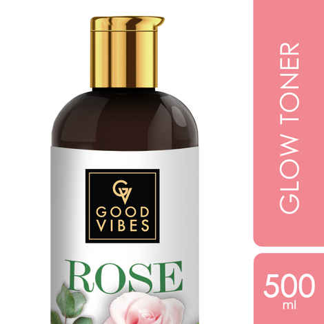 Buy Good Vibes Rose Glow Toner | Lightweight, Brightening| With Honey | No Alcohol, No Sulphates, No Parabens, No Mineral Oil, No Animal Testing (500 ml) - Purplle