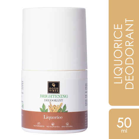 Buy Good Vibes Liquorice Brightening Deo Roll On | With Avocado & Olive Oil | No Parabens, No Sulphates No Silicones, No Pthalate, No Alcohol (50 ml) - Purplle