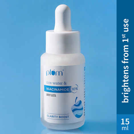 Plum 10% Niacinamide Face Serum with Rice Water for Blemish-Free, Clear & Bright Skin (15 ml)