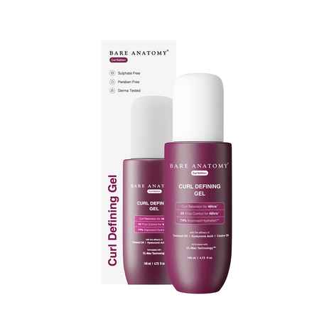 Buy Bare Anatomy Curl Defining Gel - For Shiny Curls | Curl Retention & 2X Frizz Protection Hair Gel (140 ml) - Purplle
