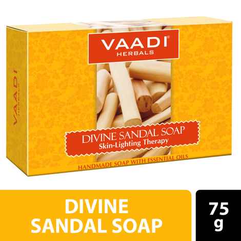 Buy Vaadi Herbals Divine Sandal Soap with Saffron & Turmeric (75 gm) - Purplle