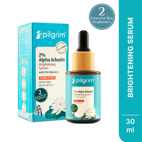 Pilgrim 2% Alpha Arbutin Brightening Serum with 3% Vitamin c BlueberryA | For All Skin Types|Discover Bright And Radiant Skin| Reduces Pigmentation| Brightens Skin Anti - Ageing | For Men & Women (30 ml)