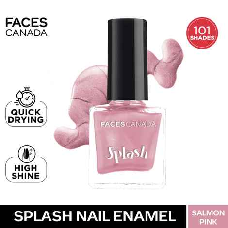 Buy FACES CANADA Ultime Pro Splash Nail Enamel - Salmon Pink 126 (8 ml) | Quick Drying | Glossy Finish | Long Lasting | No Chip Formula | High Shine Nail Polish For Women | No Harmful Chemicals - Purplle