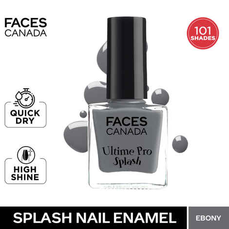 Buy FACES CANADA Ultime Pro Splash Nail Enamel - Ebony 142 (8 ml) | Quick Drying | Glossy Finish | Long Lasting | No Chip Formula | High Shine Nail Polish For Women | No Harmful Chemicals - Purplle
