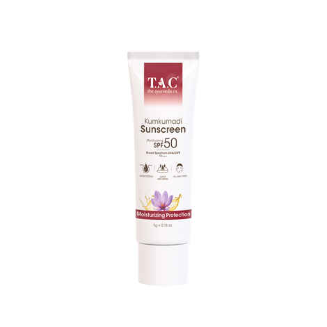 Buy TAC - The Ayurveda Co - Kumkumadi Sunscreen Spf 50 - 5Gm - Purplle