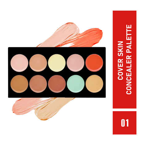 Buy Mattlook Cover Skin Concealer Palette Full Coverage Colour Correcting Lightweight Long-lasting Waterproof Creamy Formula - 01 (18 gm) - Purplle