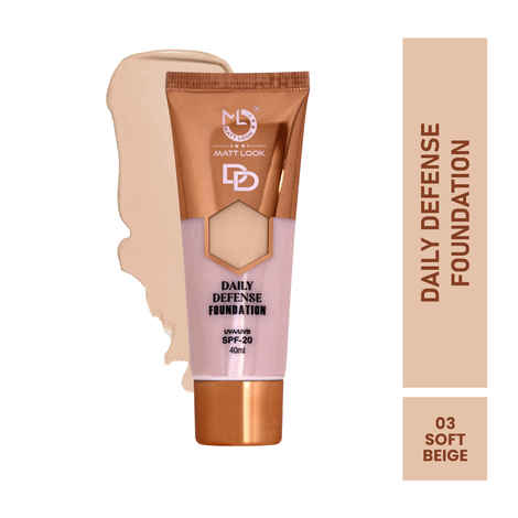 Buy Mattlook DD daily Defence Foundation,UVA/UVB SPF-20, Soft Beige (40 ml) - Purplle