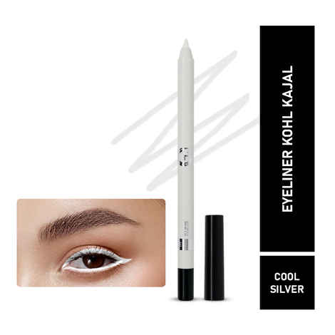 Buy Mattlook Single Stroke Super Glide Eyeliner Kohl Kajal 24 Hours, Easy to Apply Creamy Texture, Intense, Smudgeproof and Water Resistant Colour, Cool-Silver (1.3 gm) - Purplle