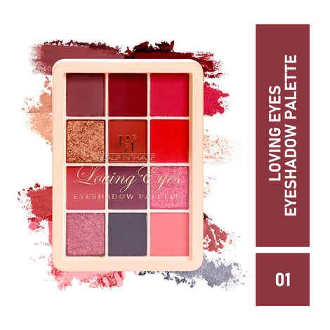 Buy Half N Half 12Colors Loving Eyeshadow Palette, Flawless Shades, Waterproof Durable Highly Pi gmented Eye Makeup Set Gift for Women, Waterproof Long Lasting Easy To Blendable, Multiclolur-01 (9.5 gm) - Purplle