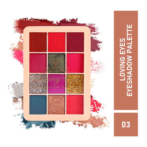 Buy Half N Half 12Colors Loving Eyeshadow Palette, Flawless Shades, Waterproof Durable Highly Pi gmented Eye Makeup Set Gift for Women, Waterproof Long Lasting Easy To Blendable, Multiclolur-03 (9.5 gm) - Purplle