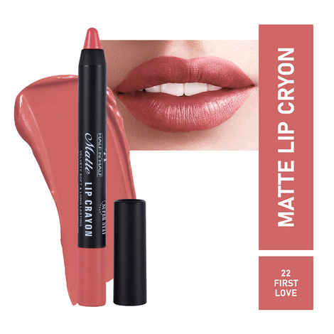 Buy Half N Half Matte Lip Crayon Velvet Soft, Rich Creamy Matte Texture, 24h Super Stay, Waterproof & Non-Transfer, Long Lasting, Matte Finish, 22 First Love (3.5 gm) - Purplle